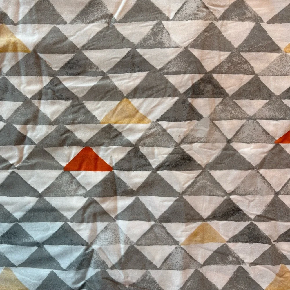 West Elm Queen White, Gray, Orange and Yellow Duvet Cover